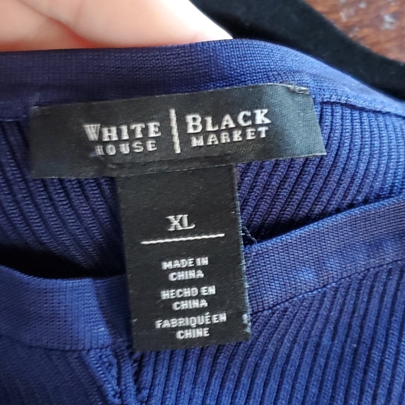 WHBM Navy Knit Shell - Picture 4 of 8